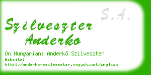 szilveszter anderko business card
