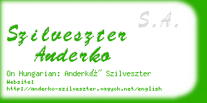 szilveszter anderko business card